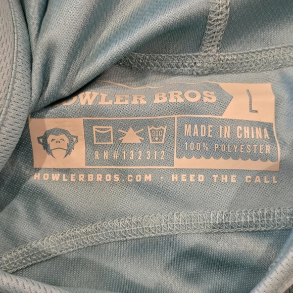 Howler Brothers Men's Large Loggerhead Hoodie. Nile Blue Color - Picture 3 of 4